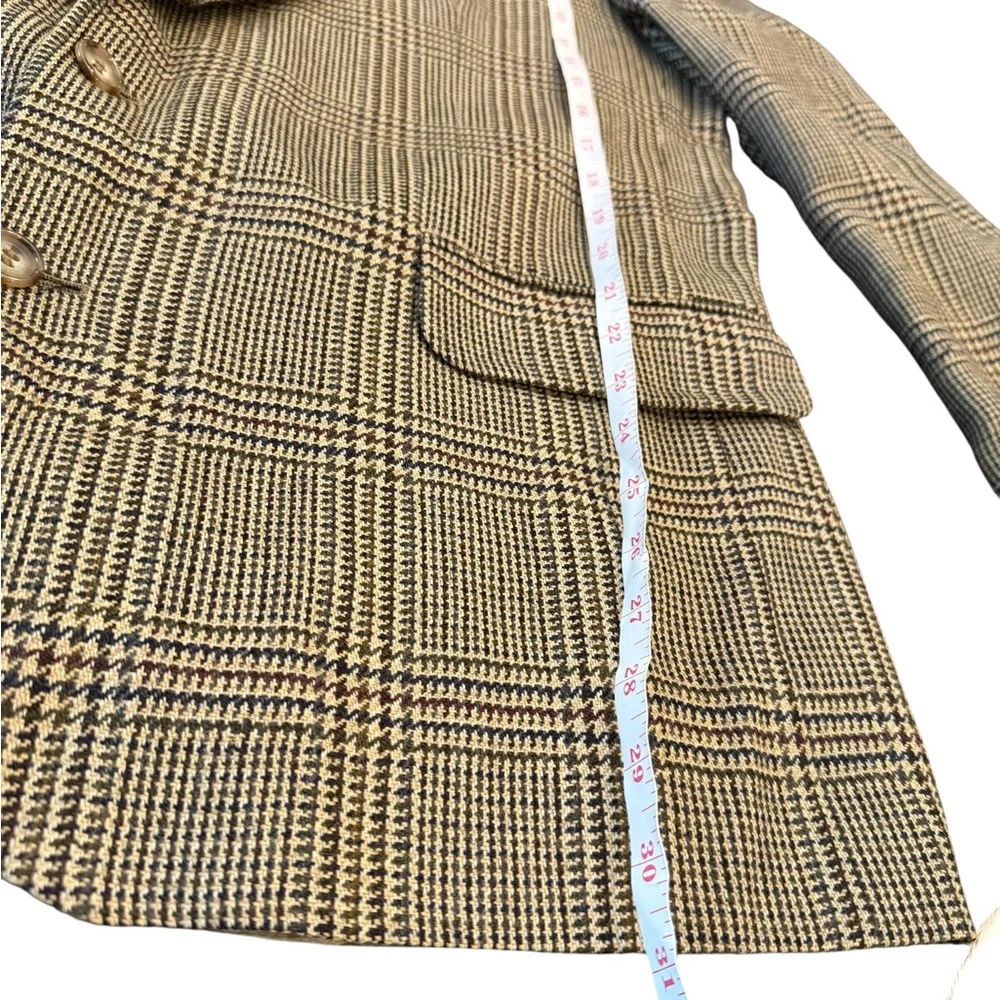 Oscar de la Renta Blazer Mens 44R Brown Houndstooth Sport Coat Tweed Jacket‎ VTG